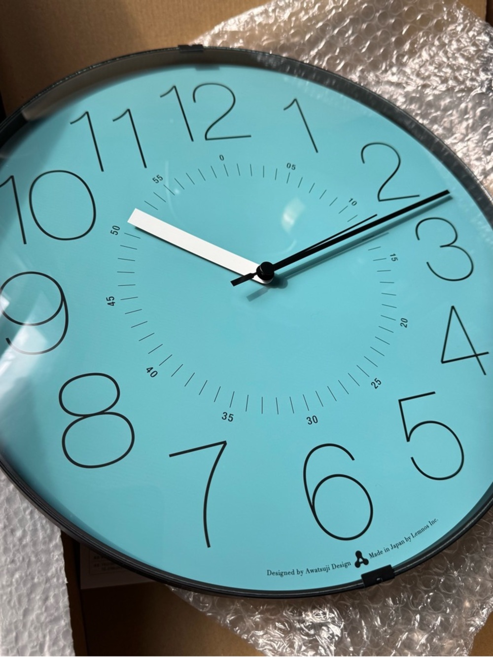 MOMA exclusive Lemnos Cara Awa Wall Clock turquoise made in Japan NWB